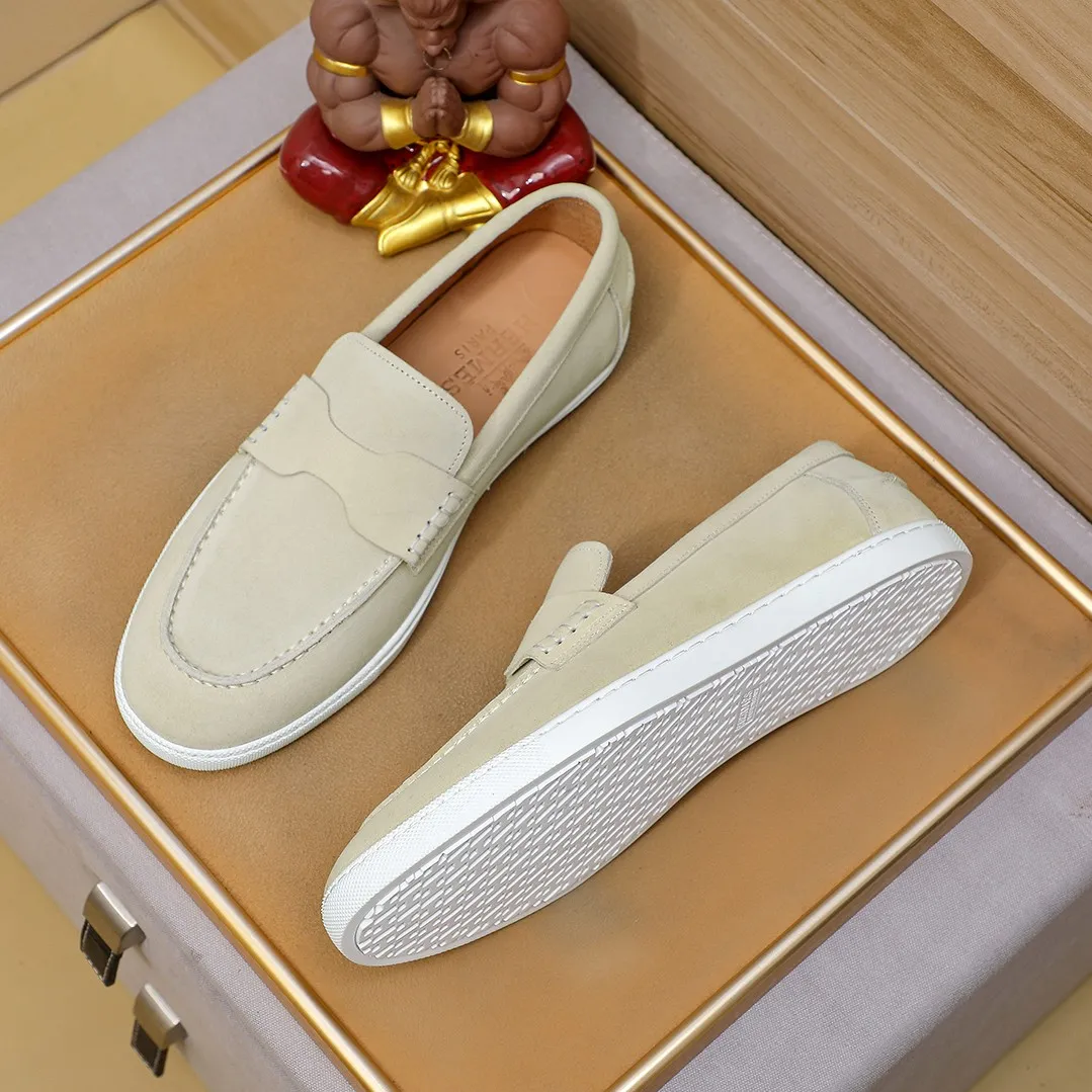 Men's shoes 💰500💰 HERMES Hermès high-end quality original order -Original: imported 🔝Nappa calfskin, frosted cowhide, outer seaming process -Inside: water-dyed cowhide -Outsole: original TPR rubber outsole -Super high quality control·Fine workmanship: High-end, extravagant, and grade) Size: 39-45 (38, 46, can be customized)